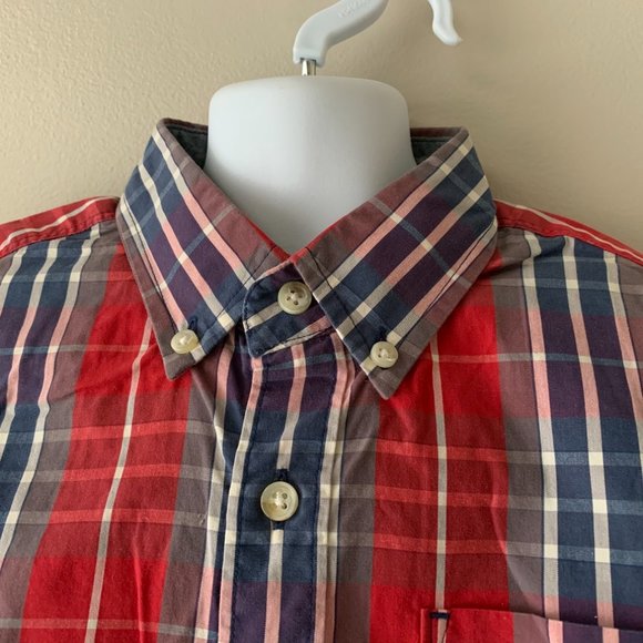CREWCUTS cotton madras patterned shirt size 10 - Picture 3 of 12